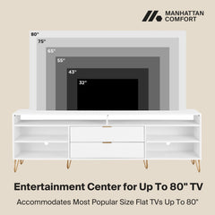 DUMBO 85" TV Stand in White - Ornate Home