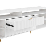 DUMBO 85" TV Stand in White - Ornate Home