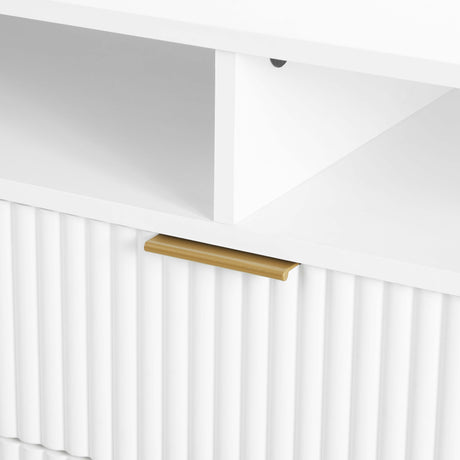 DUMBO 85" TV Stand in White - Ornate Home