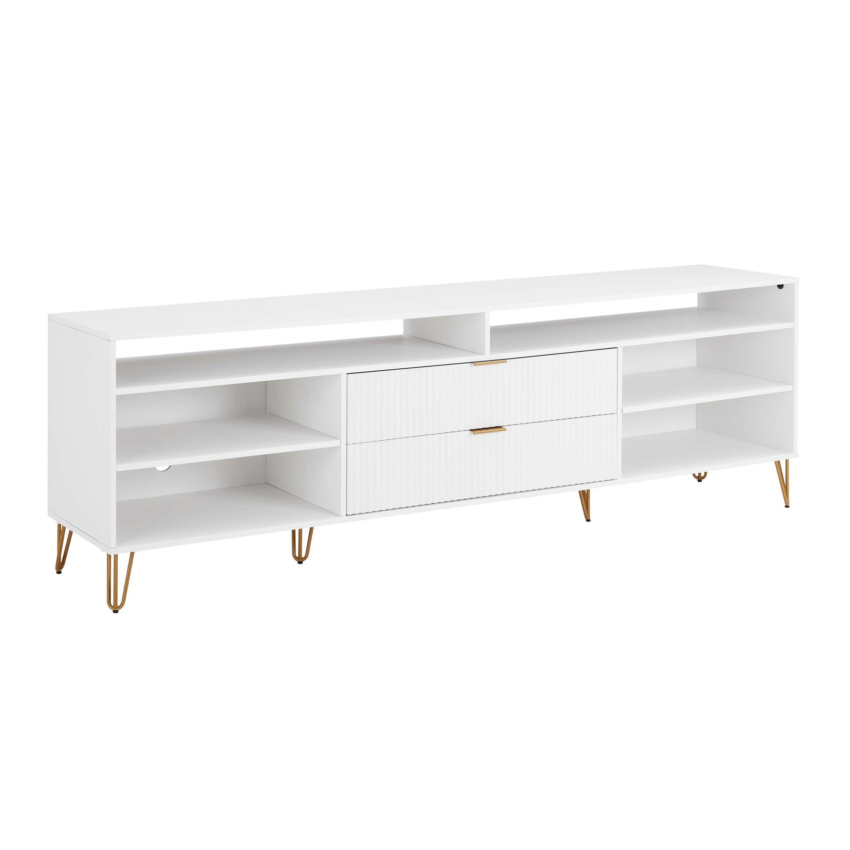 DUMBO 85" TV Stand in White - Ornate Home