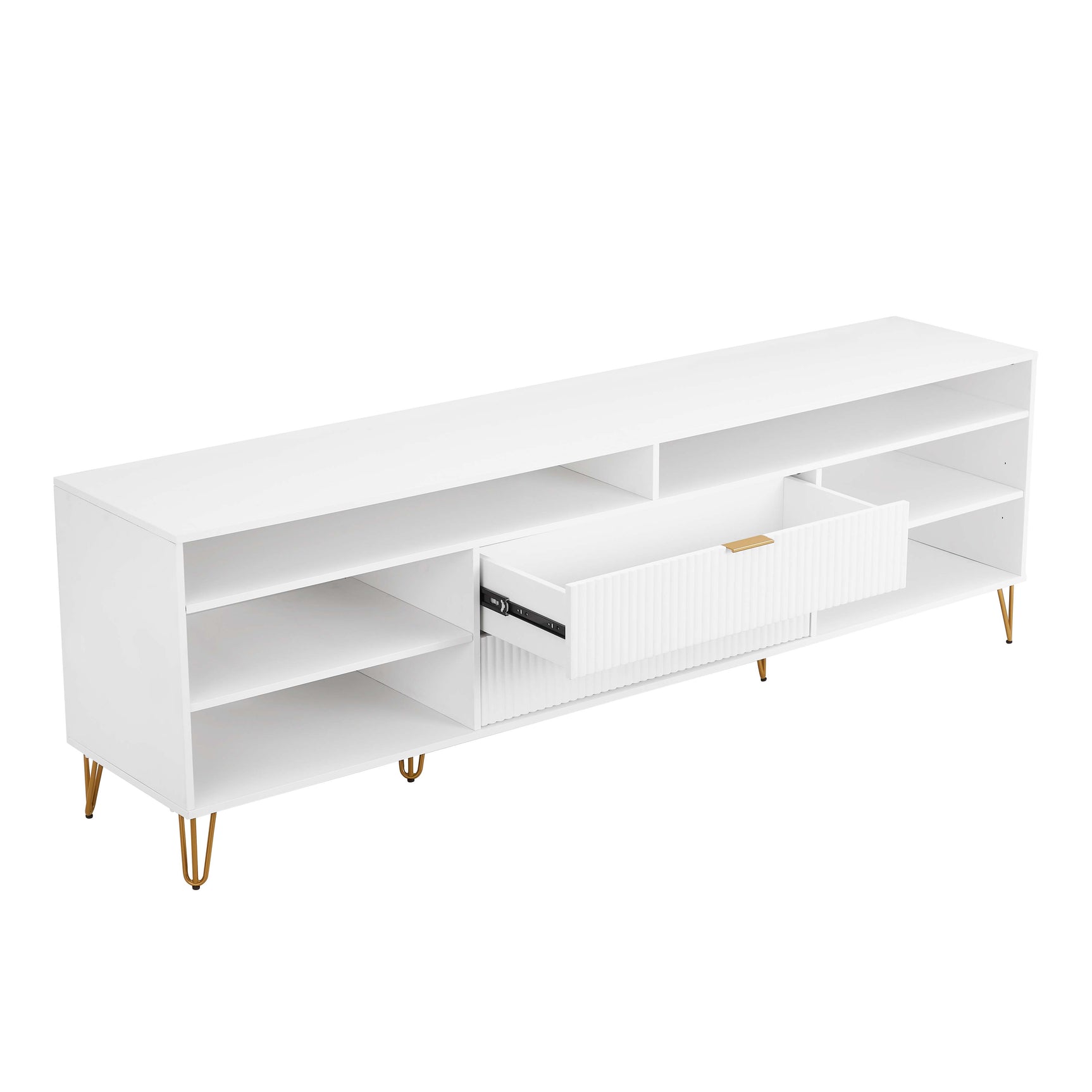 DUMBO 85" TV Stand in White - Ornate Home