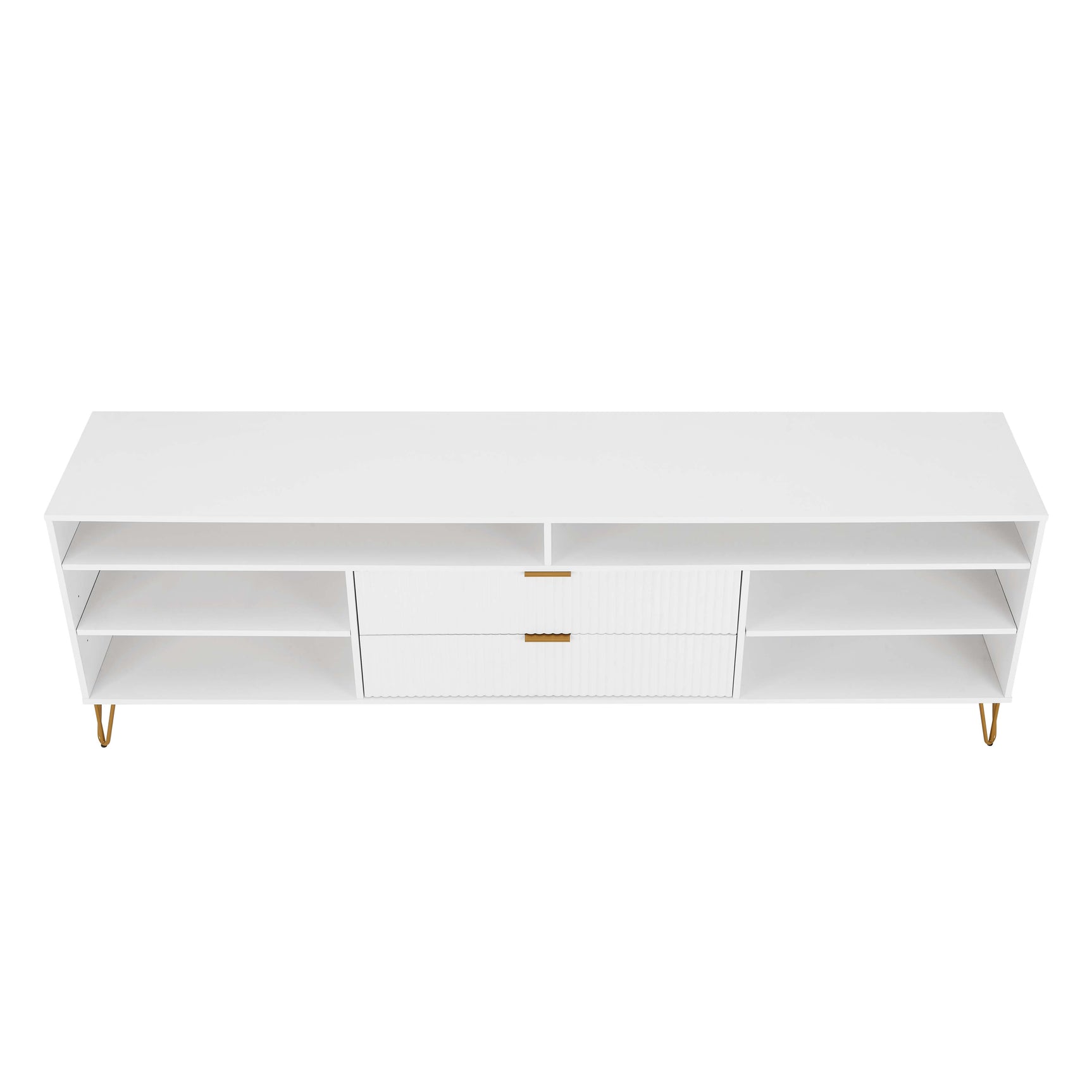 DUMBO 85" TV Stand in White - Ornate Home