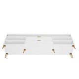 DUMBO 85" TV Stand in White - Ornate Home
