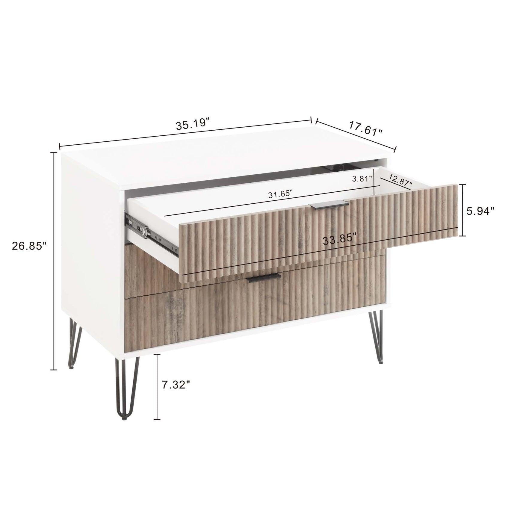 DUMBO Dresser in White and Grey - Ornate Home