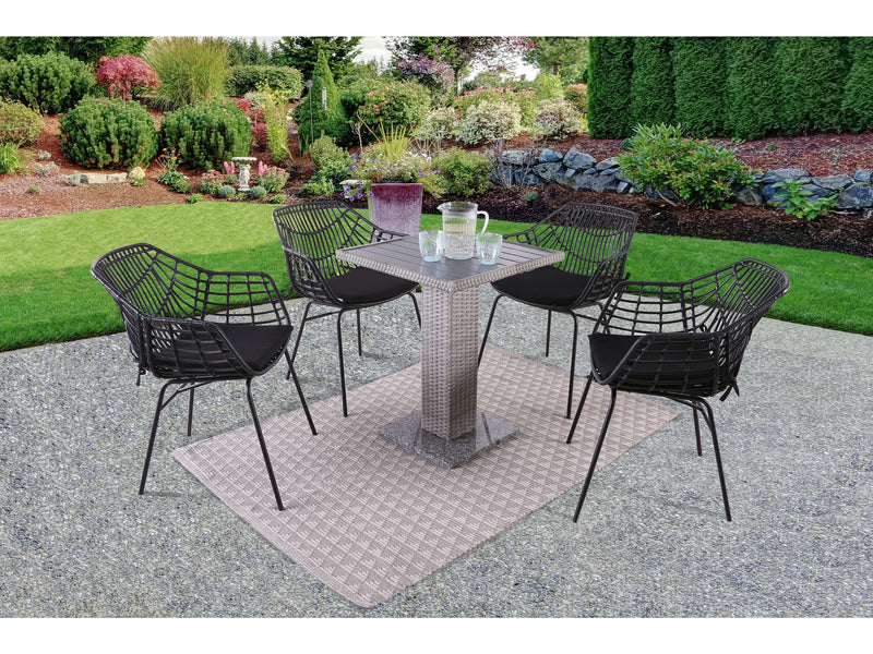 Morro Bay Black & Gray Outdoor Dining Set / 5pc - Ornate Home