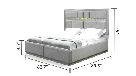 Da Vinci Gray King Bedroom Set / 4pc - Ornate Home