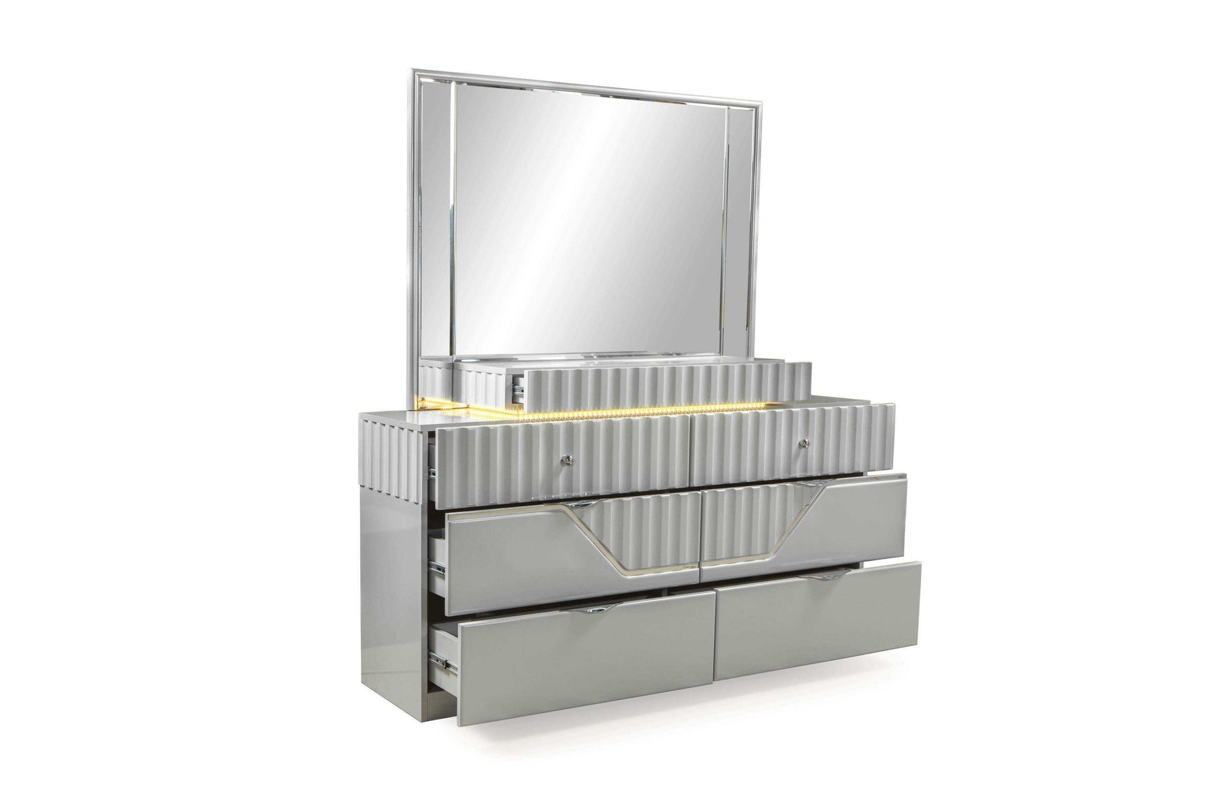 Da Vinci Gray King Bedroom Set / 4pc - Ornate Home