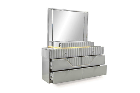 Da Vinci Gray King Bedroom Set / 4pc - Ornate Home