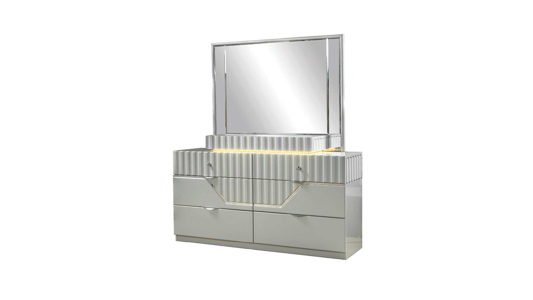 Da Vinci Gray King Bedroom Set / 4pc - Ornate Home