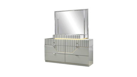 Da Vinci Gray King Bedroom Set / 4pc - Ornate Home