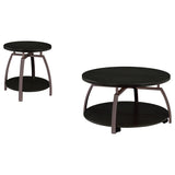 Dacre Dark Charcoal 2-piece Round Coffee and End Table Set - Ornate Home