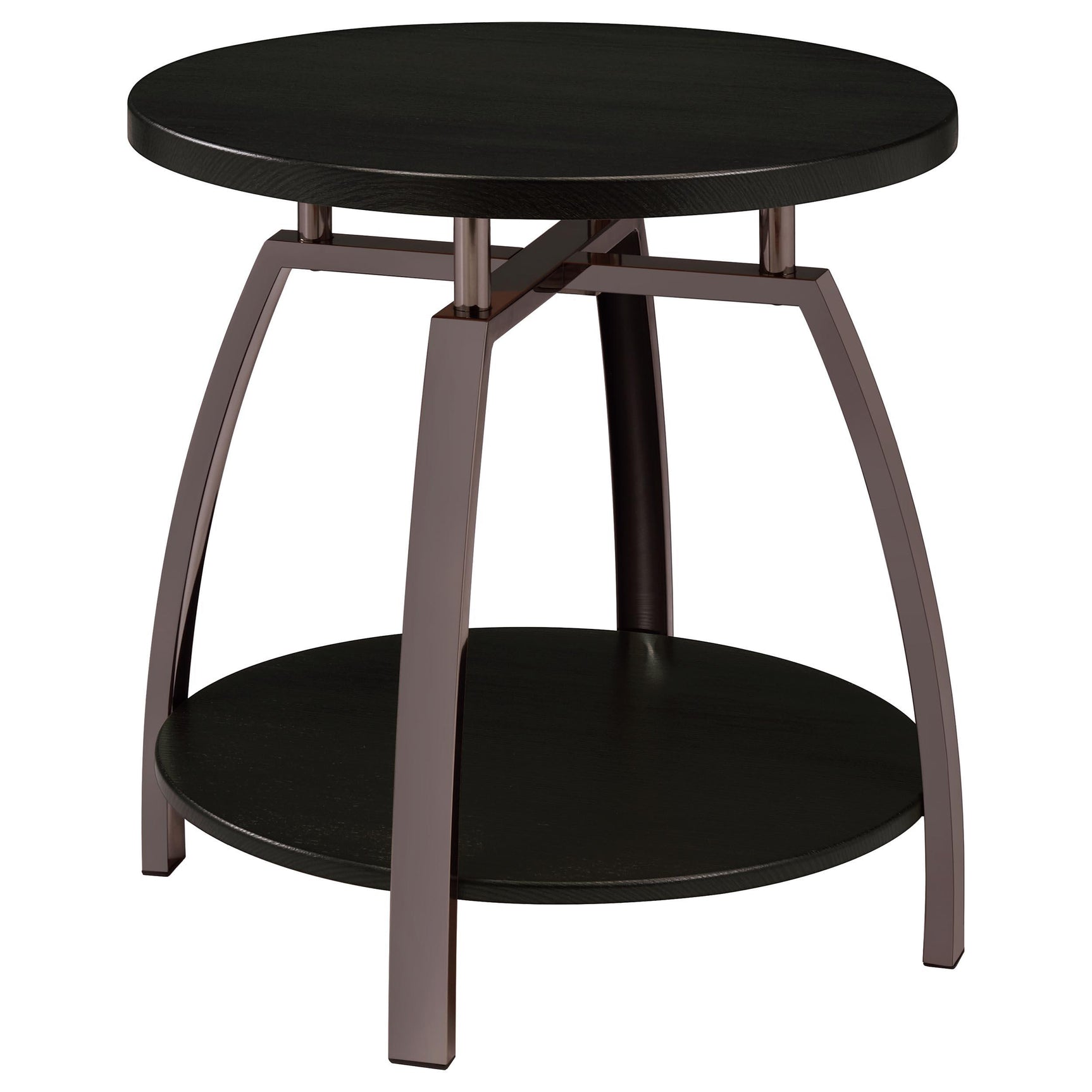 Dacre Dark Charcoal 2-piece Round Coffee and End Table Set - Ornate Home