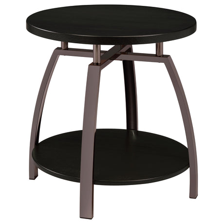 Dacre Dark Charcoal 3-piece Round Coffee and End Table Set - Ornate Home