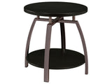 Dacre Dark Charcoal Round Engineered Wood Top Side End Table - Ornate Home