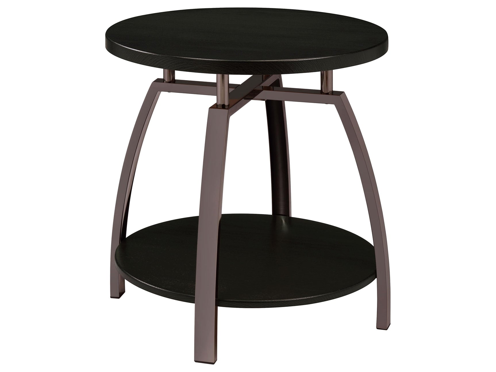 Dacre Dark Charcoal Round Engineered Wood Top Side End Table - Ornate Home