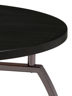 Dacre Dark Charcoal Round Engineered Wood Top Side End Table - Ornate Home