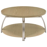 Dacre Greige 2-piece Round Coffee and End Table Set - Ornate Home
