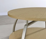 Dacre Greige 2-piece Round Coffee and End Table Set - Ornate Home