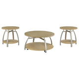 Dacre Greige 3-piece Round Coffee and End Table Set - Ornate Home