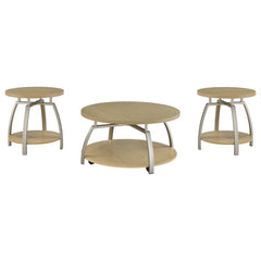 Dacre Greige 3-piece Round Coffee and End Table Set - Ornate Home