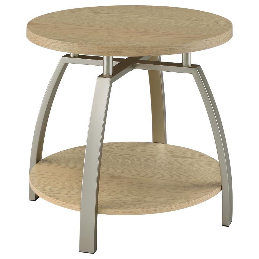 Dacre Greige 2-piece Round Coffee and End Table Set - Ornate Home