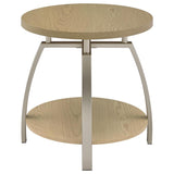 Dacre Greige 2-piece Round Coffee and End Table Set - Ornate Home