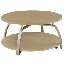 Dacre Greige Round Engineered Wood Top Coffee Table - Ornate Home