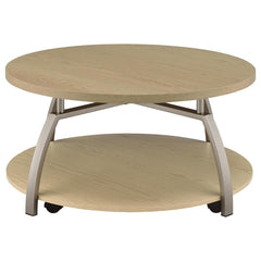 Dacre Greige Round Engineered Wood Top Coffee Table - Ornate Home