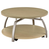 Dacre Greige Round Engineered Wood Top Coffee Table - Ornate Home