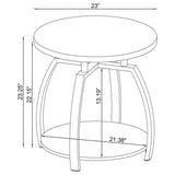 Dacre Greige Round Engineered Wood Top Side End Table - Ornate Home