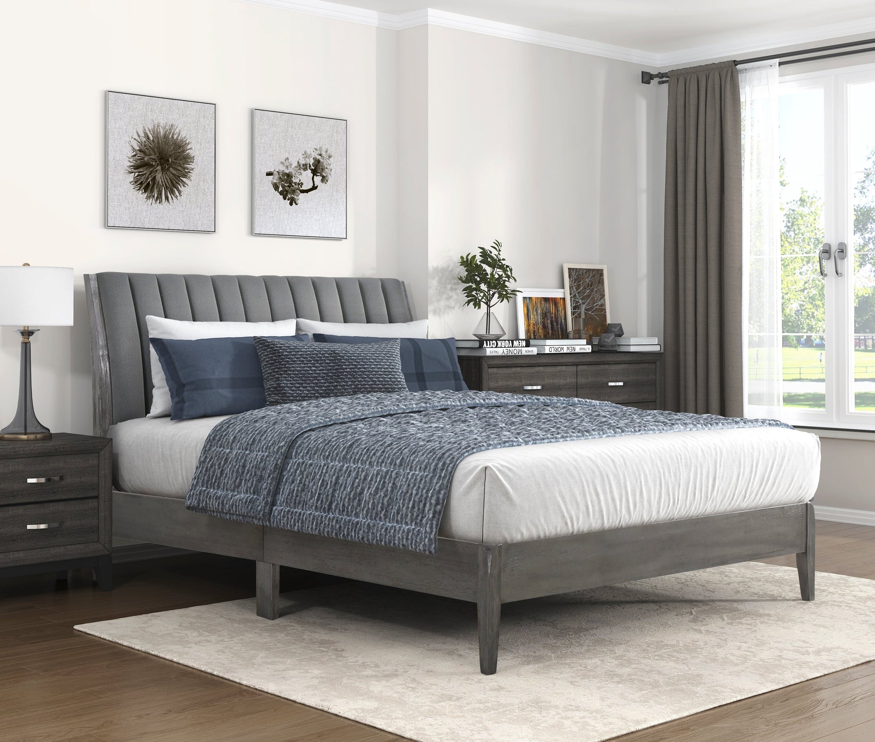 Dade Gray California King Platform Bed - Ornate Home