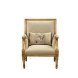 Daesha Accent Chair in Tan Flannel & Antique Gold - Ornate Home