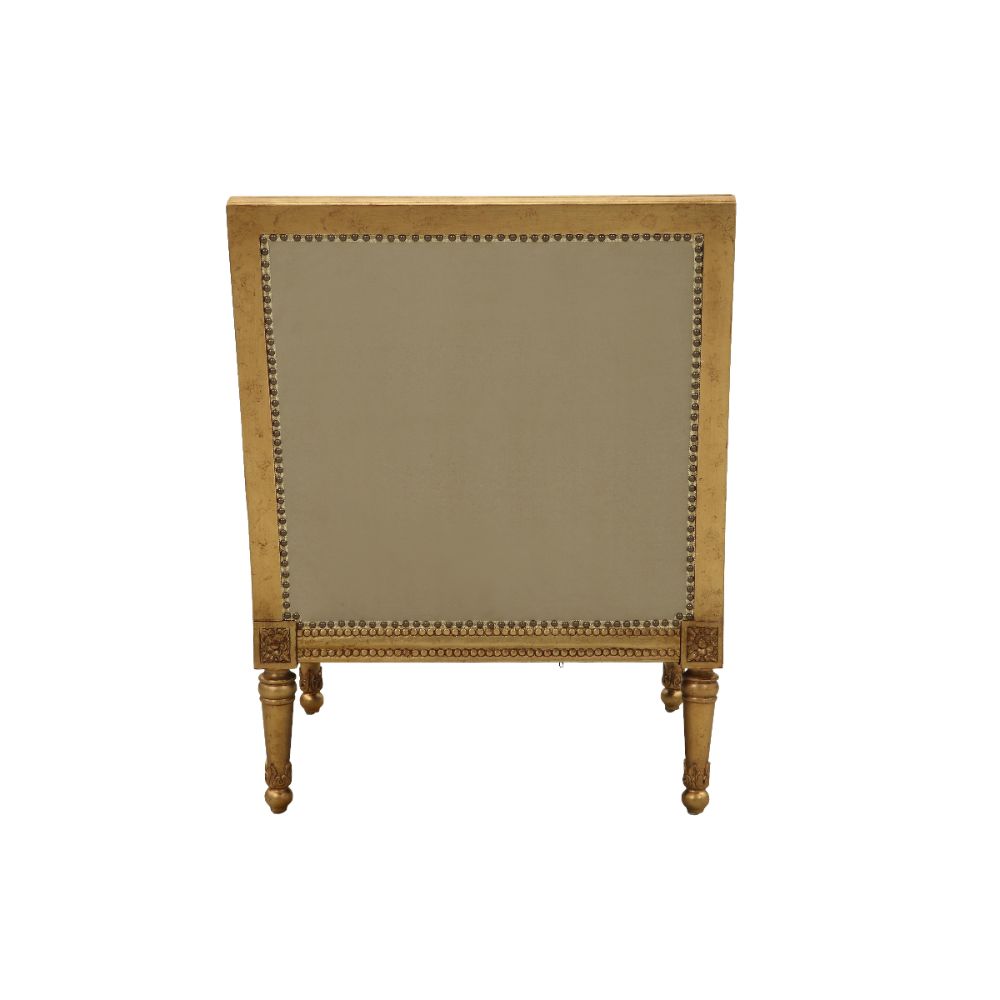 Daesha Accent Chair in Tan Flannel & Antique Gold - Ornate Home