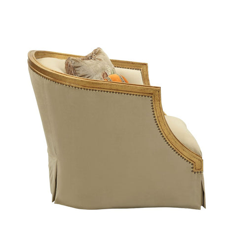 Daesha Chair in Tan Flannel & Antique Gold - Ornate Home