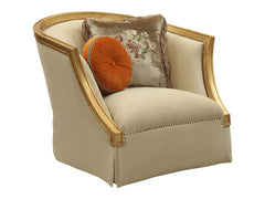 Daesha Chair in Tan Flannel & Antique Gold - Ornate Home