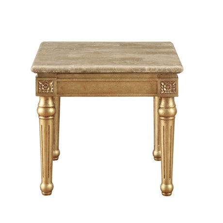 Daesha End Table in Marble/Antique Gold - Ornate Home
