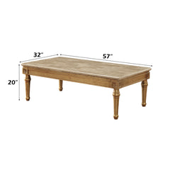 Daesha Marble & Antique Gold Coffee Table - Ornate Home