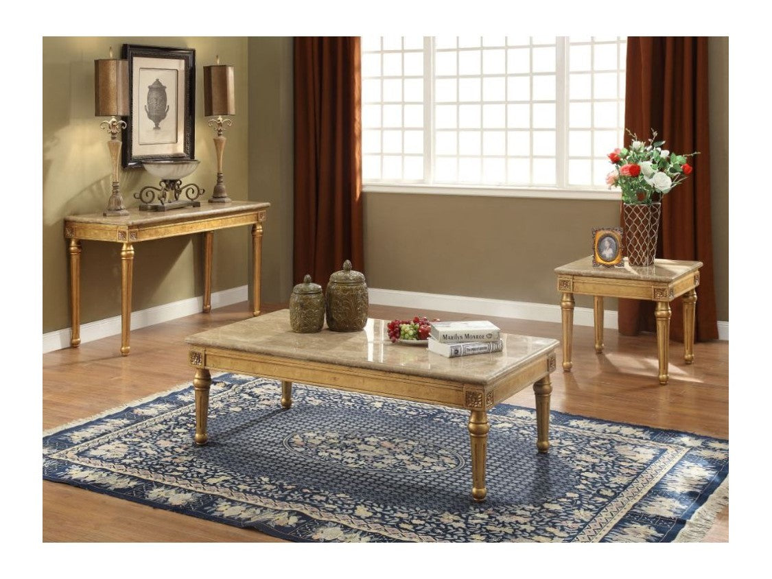 Daesha Marble & Antique Gold Coffee Table - Ornate Home
