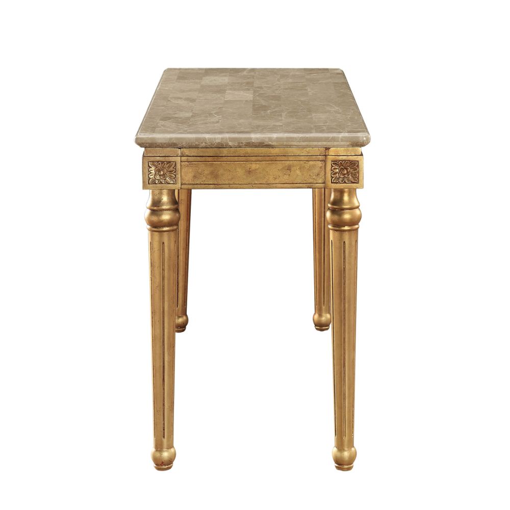 Daesha Sofa Table in Marble/Antique Gold - Ornate Home