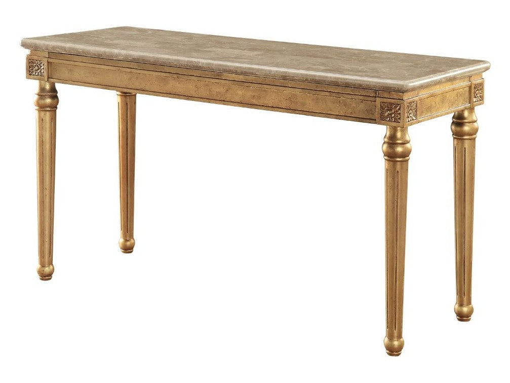 Daesha Sofa Table in Marble/Antique Gold - Ornate Home
