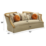 Daesha Sofa in Tan Flannel & Antique Gold - Ornate Home