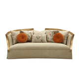 Daesha Sofa in Tan Flannel & Antique Gold - Ornate Home