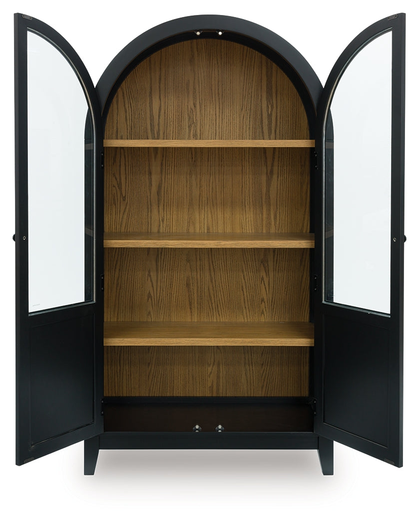 Dagandale Black/Natural Accent Cabinet - Ornate Home