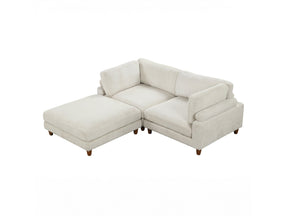 Dagenham Beige Sectional 2 Piece With Ottoman - Ornate Home