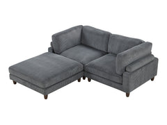 Dagenham Gray Sectional 2 Piece With Ottoman - Ornate Home