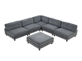 Dagenham Gray Sectional 5 Piece With Ottoman - Ornate Home