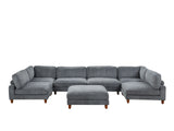 Dagenham Gray Sectional 6 Piece With Ottoman - Ornate Home