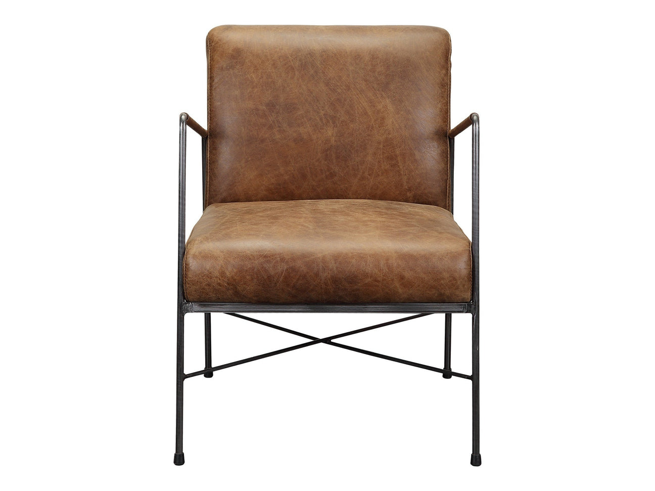 Dagwood Brown Leather Armchair - Ornate Home