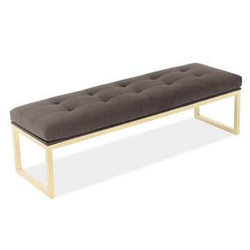 Dahlia Gold/Brown Velvet Accent Bench - Ornate Home