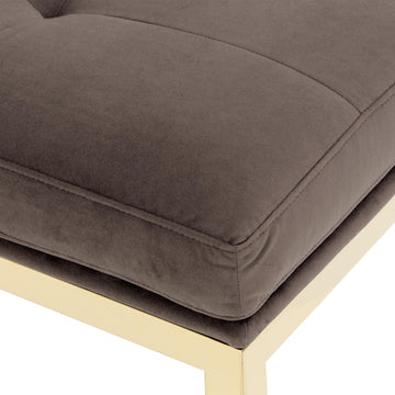 Dahlia Gold/Brown Velvet Accent Bench - Ornate Home